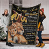 Lion To My Son Fleece Blanket Lion Mom Cross Design For Christian Daughter Blanket From Mom