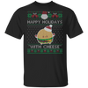 Happy Holidays With Cheese Shirt Christmas Cheeseburger T-Shirt Funny Cheese Gifts