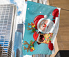 Bulldog Santa Claus Christmas Flag Cute Christmas Party Decoration House Outdoor Decor