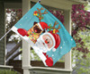 Bulldog Santa Claus Christmas Flag Cute Christmas Party Decoration House Outdoor Decor