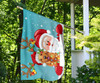 Golden Retriever Santa Claus Merry Christmas Flag Holiday Winter Happy New Year Flag Decor