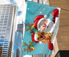 Golden Retriever Santa Claus Merry Christmas Flag Holiday Winter Happy New Year Flag Decor