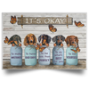 Dachshunds It's Okay Wooden Vintage Poster Inspirational Home Decor Wall Art Print Poster