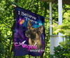 German Shepherd Believe There Are Angels Among Us Flag Living Room Wall Decor New Home Gift
