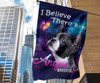 Frenchie Bulldog I Believe There Are Angels Among Us Flag Purple Blue Galaxy Flag Wall Art