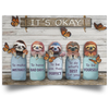 Sloths It's Okay Inspirational Quotes Poster Wooden Motivational Gifts Wall Art Decor