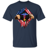 Caduceus Symbol Inside American Flag T-Shirt Women Men Shirt Friend Gifts
