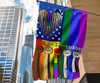 LGBTQ Togerther We Rise American Flag Different Pride Flags Decor Outdoor