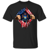 Michigan Heartbeat Inside American Flag T-Shirt American Pride Patriotic Shirt