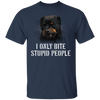Funny Dog Shirt I Only bite Stupid People