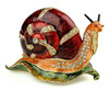 Red Snail Bejeweled Trinket Box