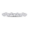 Diamond Stackable Band |  10kt White Gold Womens Round Diamond Stackable Band Ring 1/8 Cttw |  Splendid Jewellery