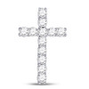 Diamond Cross Pendant |  10kt White Gold Womens Round Diamond Religious Cross Pendant 1/5 Cttw |  Splendid Jewellery