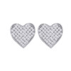 Earrings |  10kt White Gold Womens Round Diamond Heart Cluster Earrings 1/10 Cttw |  Splendid Jewellery Earrings |  10kt White Gold Womens Round Diamond Heart Cluster Earrings 1/10 Cttw |  Splendid Jewellery