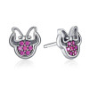 Sterling Silver Red Mickey Shape Earring