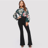 Office Elastic Waist Flare Hem Pants/ Trousers