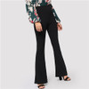 Office Elastic Waist Flare Hem Pants/ Trousers