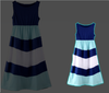 Mama & daughter blue striped matching dresses
