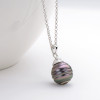 Sterling Silver Cultured Tahitian Black Baroque Pearl Pendant Necklace Sterling Silver Cultured Tahitian Black Baroque Pearl Pendant Necklace