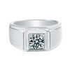 Classic Round Cut Moissanite Diamond Solitaire Men's Ring