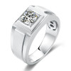 Classic Round Cut Moissanite Diamond Solitaire Men's Ring