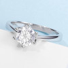 Classic Round Cut Moissanite Diamond Crown Solitaire Rings