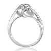 Classic Round Cut Moissanite Diamond Angle Solitaire Ring