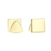 14K Solid Gold Stud Earrings Exclusively Handcrafted Double Side Square Triangle Shaped Earrings for Women