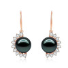 18K Solid Gold Natural 0.596ct Diamond (G-H, SI1-SI2) Tahitian Black Pearl 9mm Earrings 18K Solid Gold Natural 0.596ct Diamond (G-H, SI1-SI2) Tahitian Black Pearl 9mm Earrings