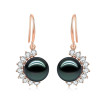 18K Solid Gold Natural 0.596ct Diamond (G-H, SI1-SI2) Tahitian Black Pearl 9mm Earrings 18K Solid Gold Natural 0.596ct Diamond (G-H, SI1-SI2) Tahitian Black Pearl 9mm Earrings
