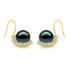 18K Solid Gold Natural 0.596ct Diamond (G-H, SI1-SI2) Tahitian Black Pearl 9mm Earrings 18K Solid Gold Natural 0.596ct Diamond (G-H, SI1-SI2) Tahitian Black Pearl 9mm Earrings