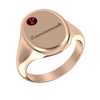 Oval Signet Name Ring With Birthstone