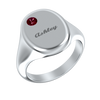 Oval Signet Name Ring With Birthstone
