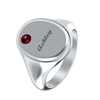 Oval Signet Name Ring With Birthstone
