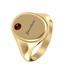 Oval Signet Name Ring With Birthstone