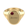 Oval Signet Name Ring With Birthstone