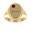 Oval Signet Name Ring With Birthstone