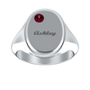 Oval Signet Name Ring With Birthstone