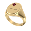 Oval Signet Name Ring With Birthstone