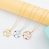 Intertwined 4 Hearts Name Necklace With Birthstones