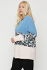 Plus Size Color Block Top Featuring A Leopard Print Top