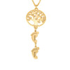 Inlay Circle Tree Of Life Necklace With Feet