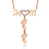 Swarovski Inlay Mom Necklace With Baby Feet