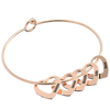 Bangle Bracelet With Heart Shape Pendants
