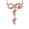 Infinity Necklace With Birthstone And Feet