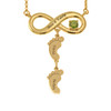 Infinity Necklace With Birthstone And Feet