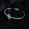 Hexagram Star Open-ended Bracelet  Sterling Silver Bangle