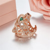 Europe and America S925 Pure Silver Micro Set Leopard Ring Fashionable Personality