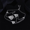 Sector Fan Shaped Bracelet Created Diamond Sterling Silver Bracelet