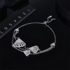 Sector Fan Shaped Bracelet Created Diamond Sterling Silver Bracelet